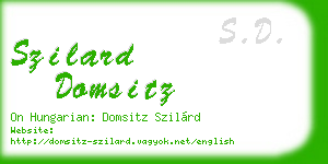 szilard domsitz business card